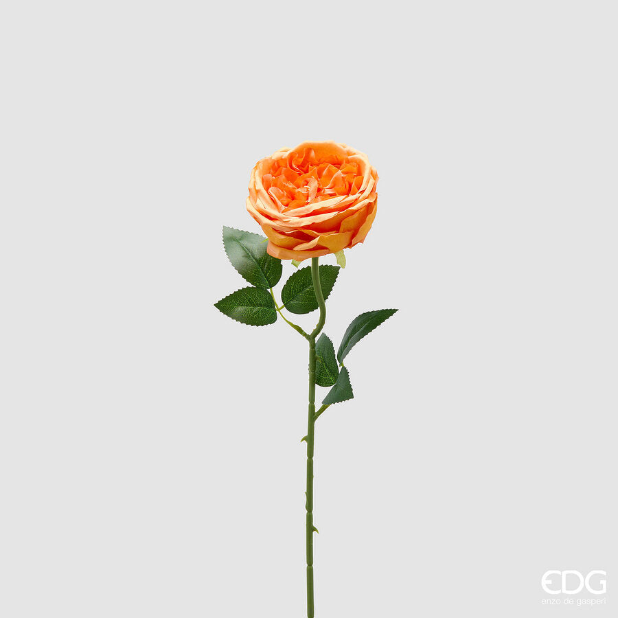 edg enzo de gasperi edg enzo de gasperi rosa ramo con foglie h 50 cm pianta artificiale arancione ean 8059824634146
