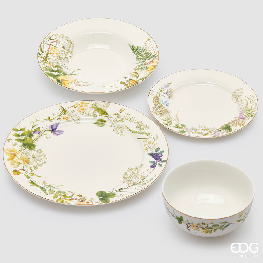 edg enzo de gasperi edg enzo de gasperi „Fiorimix“ – Suppenteller, Obstteller, Schalen, 24-teilig, gelb-grün, EAN 8059824654663