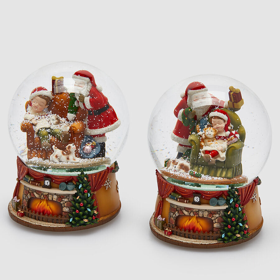 edg enzo de gasperi edg enzo de gasperi sfera acqua babbo natale con camino ass h 20 cm d 15 cm musica e movimento green red 1 pz ean 8059824574817