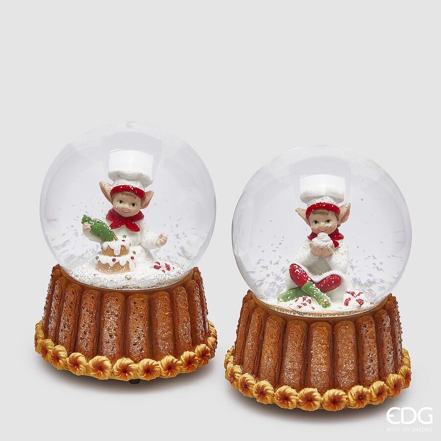 edg enzo de gasperi edg enzo de gasperi sfera acqua elfo di natale carillon ass h 14 cm d 10 cm multicolor ean 8059824368973