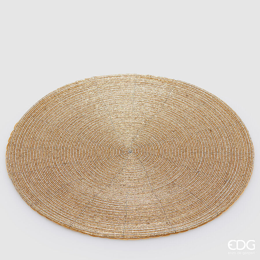edg enzo de gasperi edg enzo de gasperi sottopiatto con perline rotondo natale d 36 cm gold ean 8059824596284