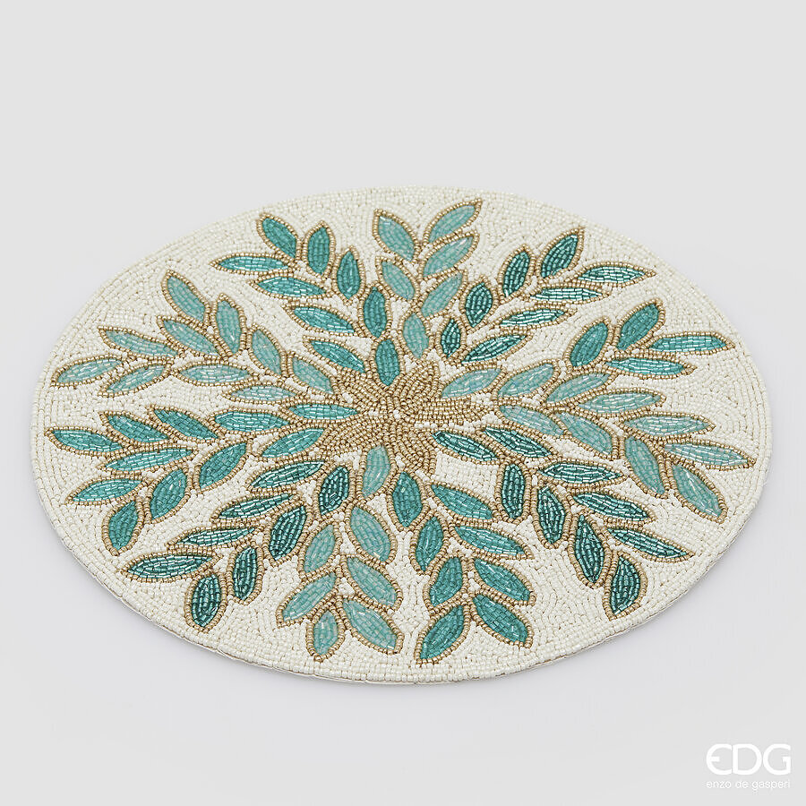 edg enzo de gasperi edg enzo de gasperi sottopiatto lauro rotondo d 36 cm bianco verde ean 8059824596222