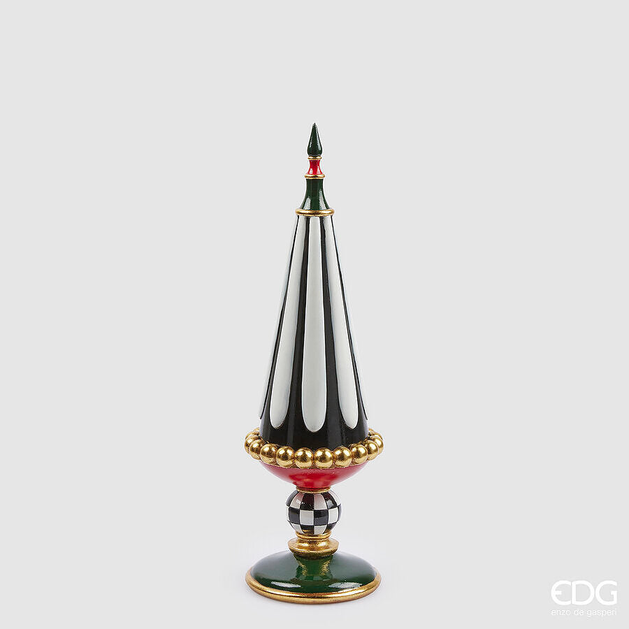 edg enzo de gasperi edg enzo de gasperi topiary scacchi di natale h 45 cm d 14 cm white black ean 8059824398123