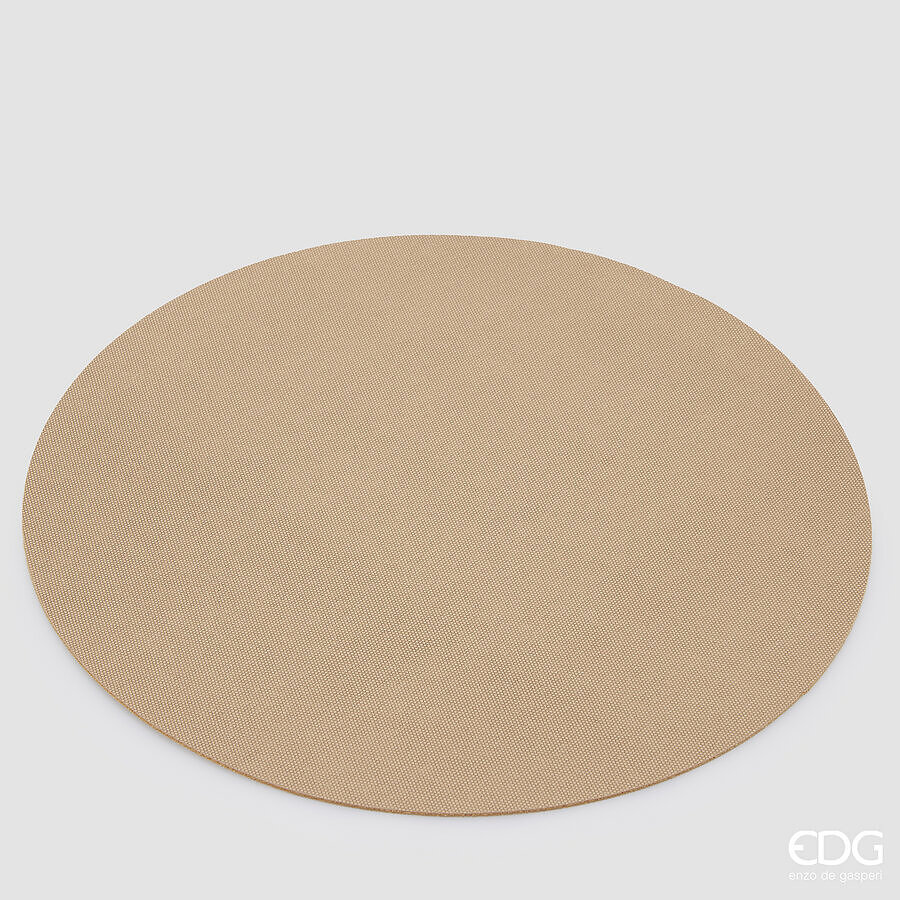 Tovaglietta Americana Asa Rotonda In Similpelle Stone/Beige 38 Cm – Pratica Ed Elegante