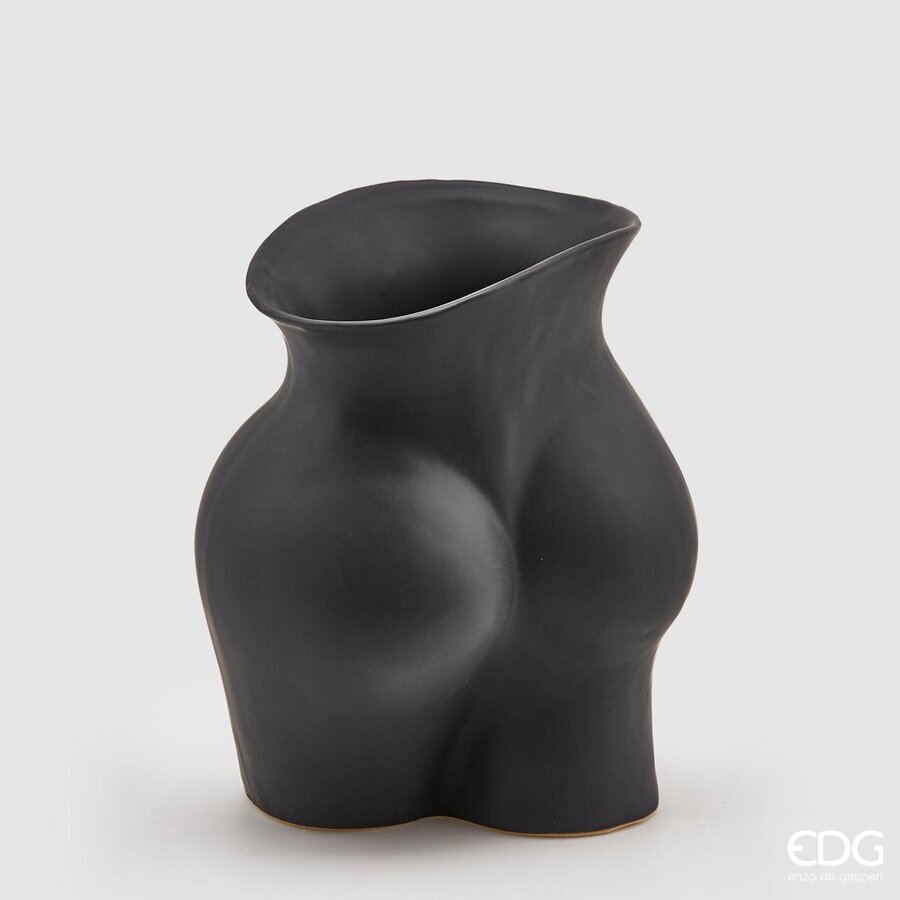edg enzo de gasperi edg enzo de gasperi vaso chakra booty h 26 cm 22 x 16 cm ceramica nero ean 8059824018793