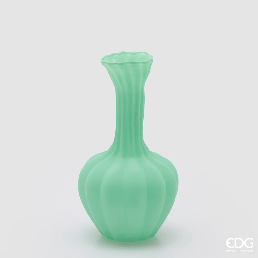 edg enzo de gasperi edg enzo de gasperi vaso flow sinuoso h 31 cm d 17 cm waterproof vetro satinato verde ean 8059824630551