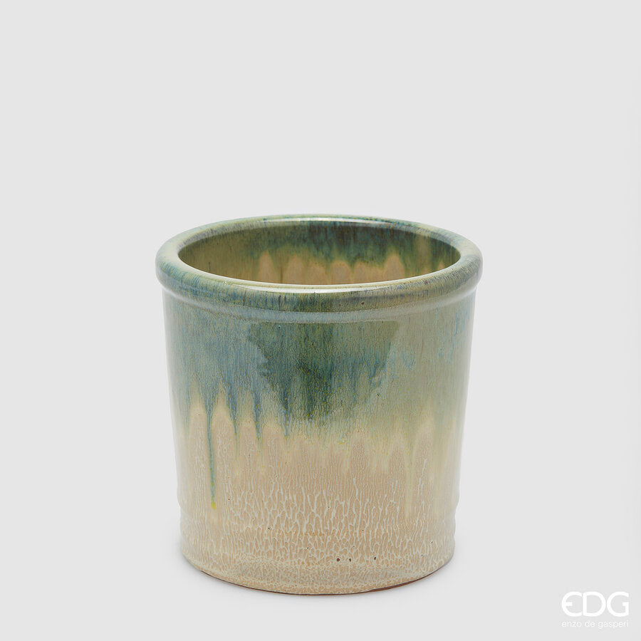 edg enzo de gasperi edg enzo de gasperi vaso glaze cilindro h 18 cm d 18 cm ceramica waterproof colore lime ean 8059824374936