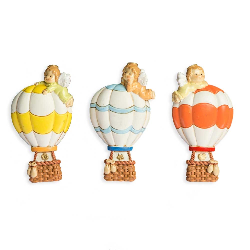 Etm Angelo Magnete Mongolfiera Resina 7 cm 12 pz
