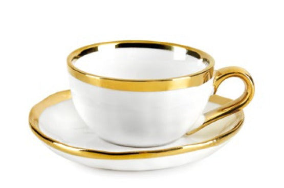 fade fade pepita tazza caffe con piattino 100 ml bianco oro ean 8016175588498