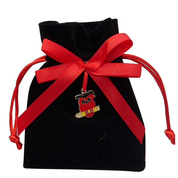 larcolaio larcolaio sacchetto con gufo 9 x 12 cm portaconfetti laurea nero 12 pz ean 8059558631329