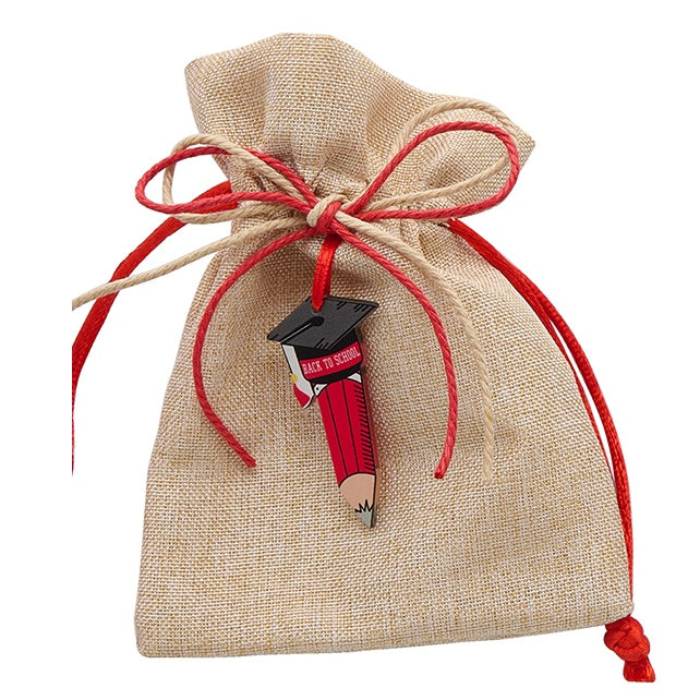 larcolaio larcolaio sacchetto juta 9x12 cm con matita laurea bomboniera elegante 12 pz ean 8059558631374