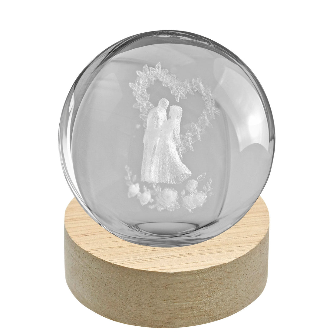 linea due elle linea due elle lumetto a sfera coppia sposi con base in legno d 6 cm h 8 cm bomboniera lampada decorativa per matrimoni ean 8033551046458