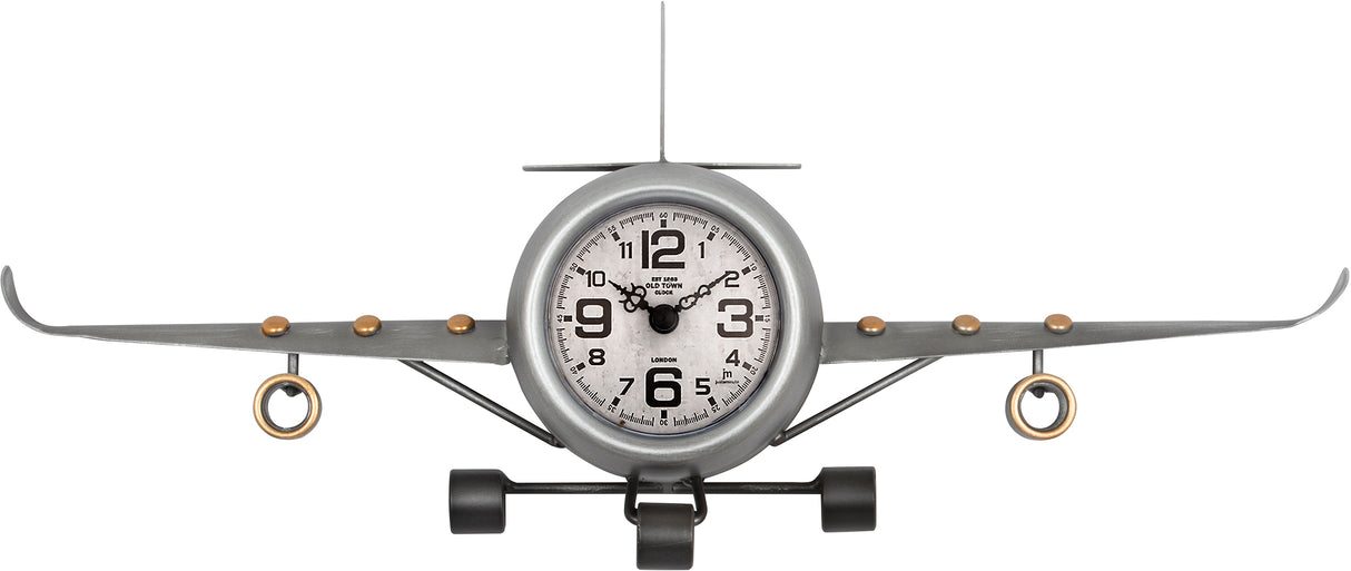 lowell lowell orologio aeroplano da tavolo o parete metallo 41 x 16 x 8 cm silver ean 8008457715890