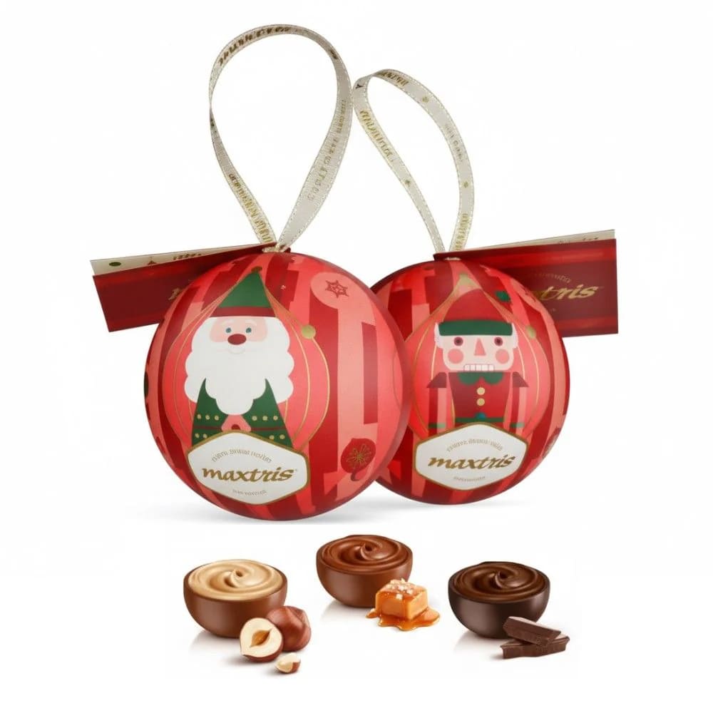 maxtris maxtris sfera di natale con praline di cioccolato assortite 50 gr ean 8022470877052