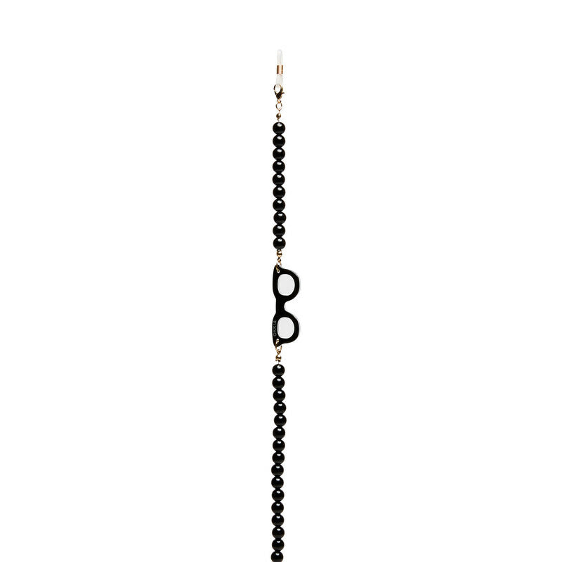 okkia okkia collana bijoux con palline in plastica per occhiali e mascherina colore black pearl ean 8056211376108