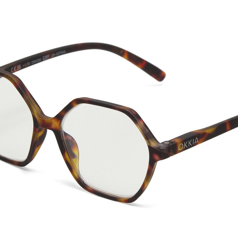 okkia okkia occhiale da lettura mod valencia premontato soft touch spring anti luce blu havana diottrie 1 50 ean 8056211374210