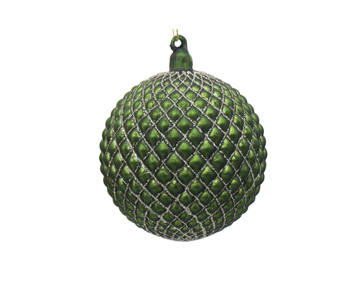preziosa luxury home preziosa luxury home sfera natale in vetro con decori geometrici d 10 cm verde ean 8050264116421