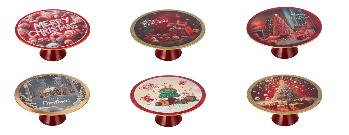 regalo italiano regalo italiano alzata tonda natale plastica d 33 cm h 14 cm ass multicolor 1 pz ean 8057586115194