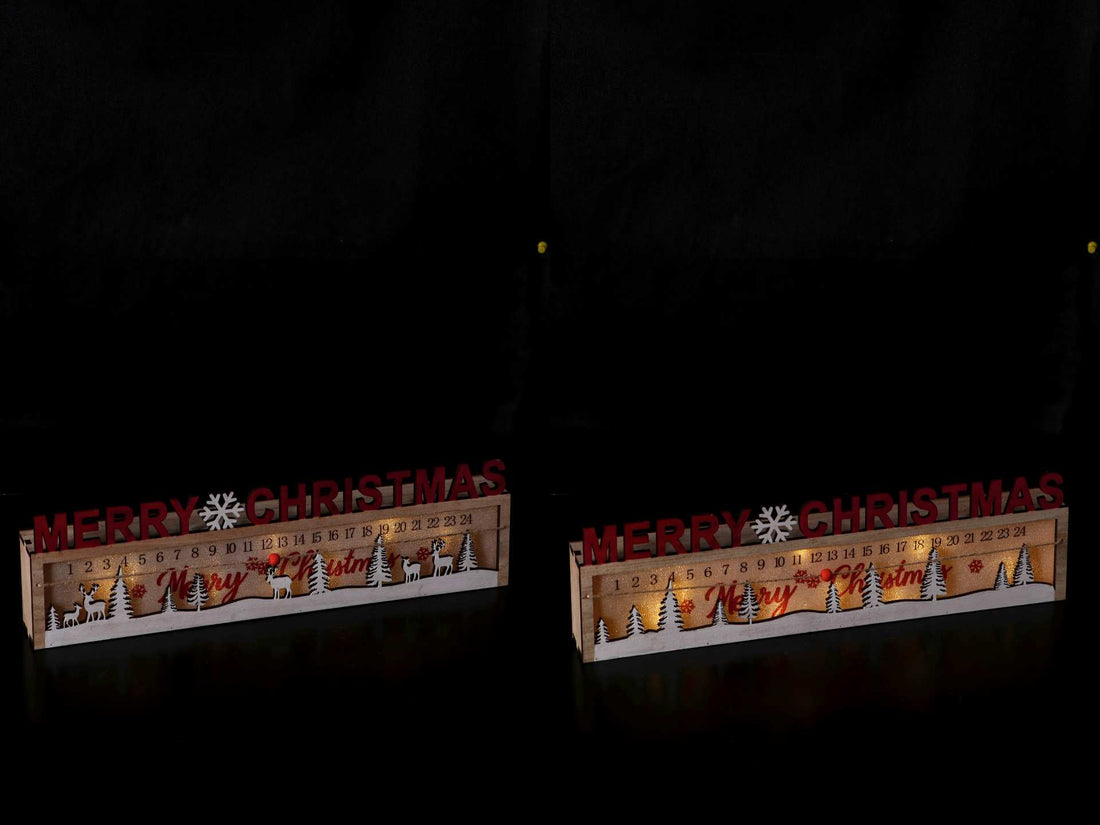regalo italiano regalo italiano calendario avvento natale merry christmas ass 8 led 40 x 5 x 12 cm rosso 1 pz ean 8057586164901