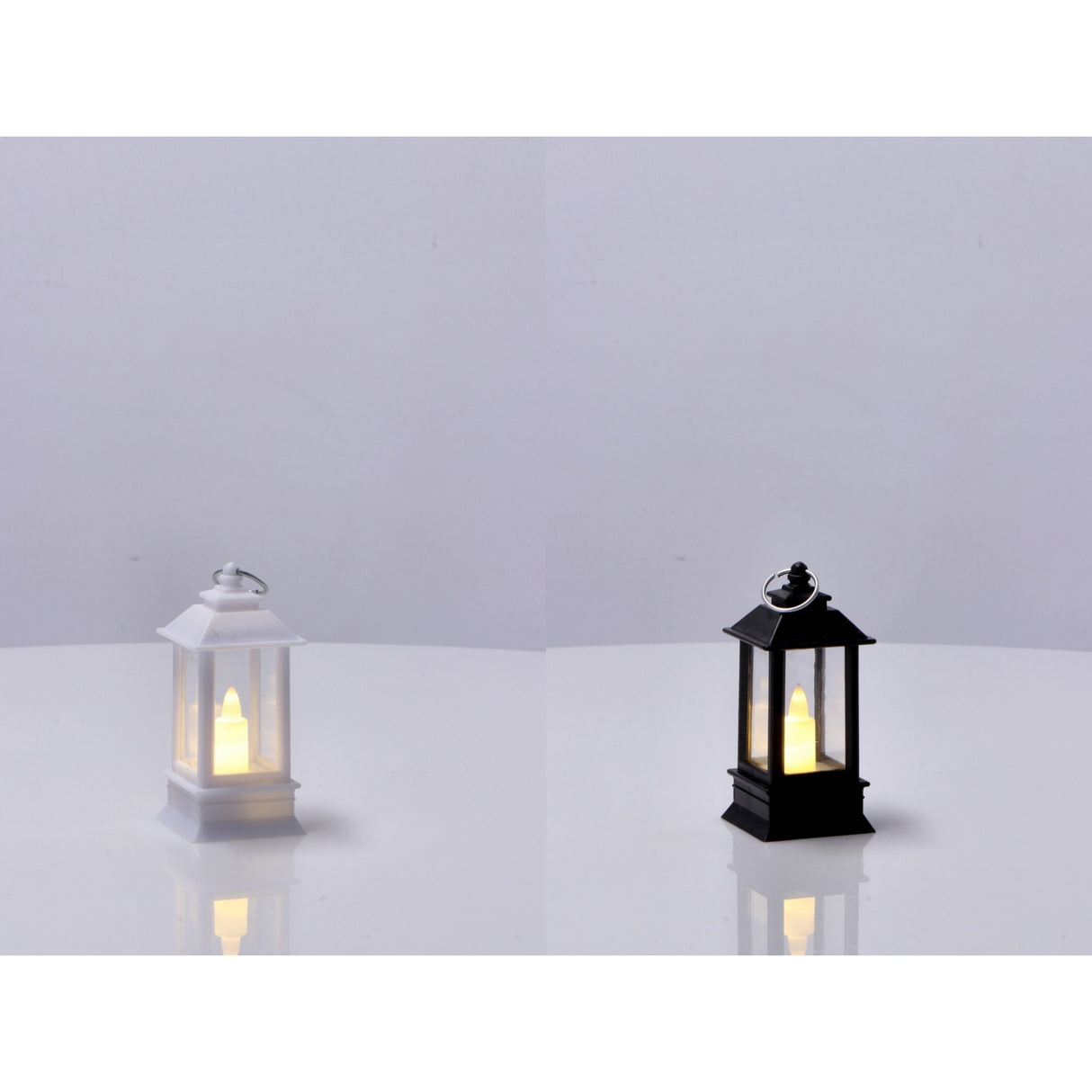 Italienisches Geschenk Italienisches Geschenk Mini-LED-Laterne, weiß, E24, 4 x 4 cm, H 9 cm, dekorative Leuchtlaterne, 1 Stück, EAN 8057586125001