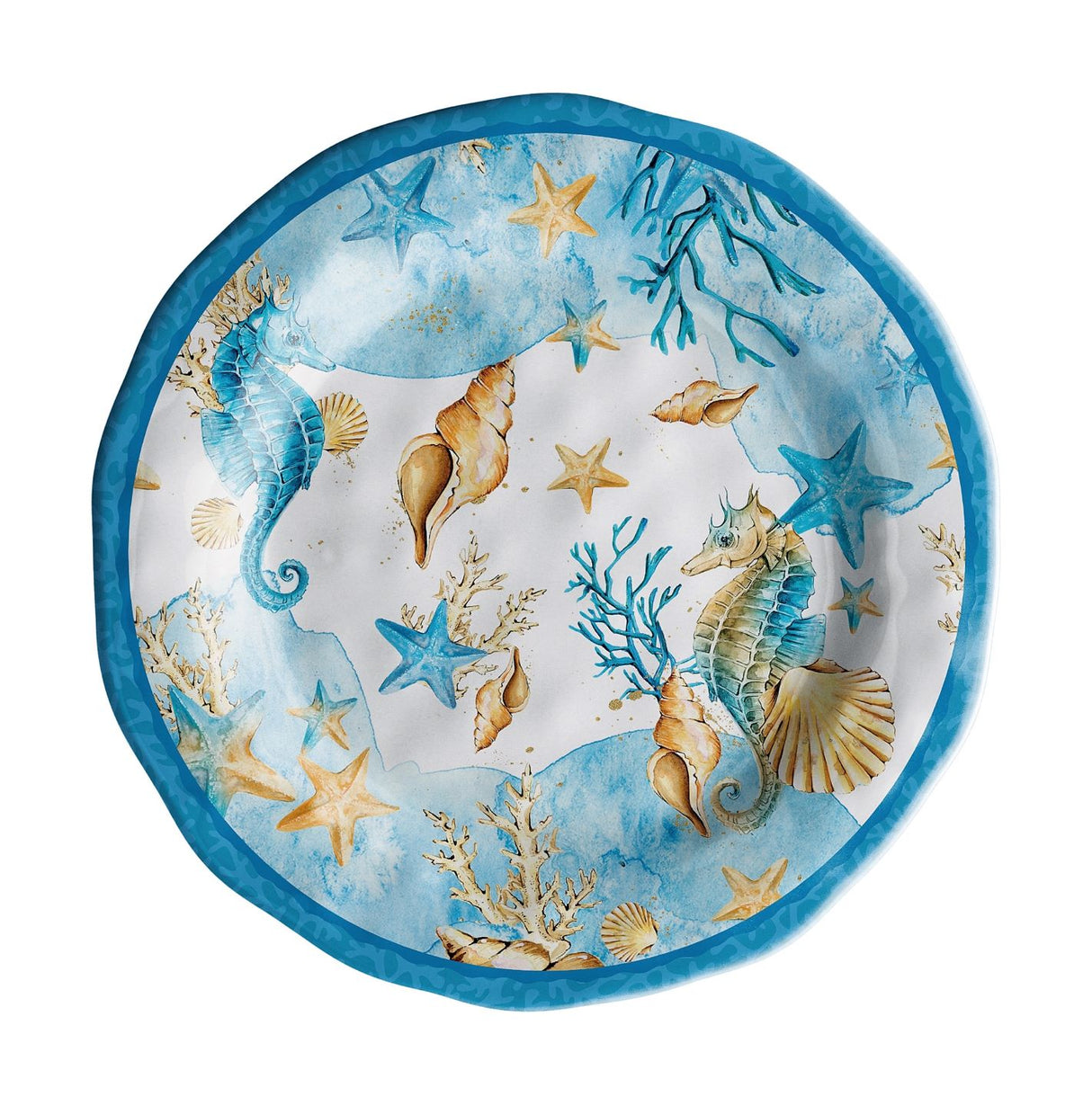 regalo italiano regalo italiano piatto frutta melamina shell d 22 cm h 2 cm blu 1 pz