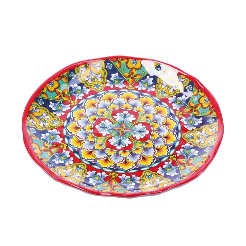 regalo italiano regalo italiano piatto frutta rian in melamina d 22 cm h 2 cm rosso blu ean 8057586160569