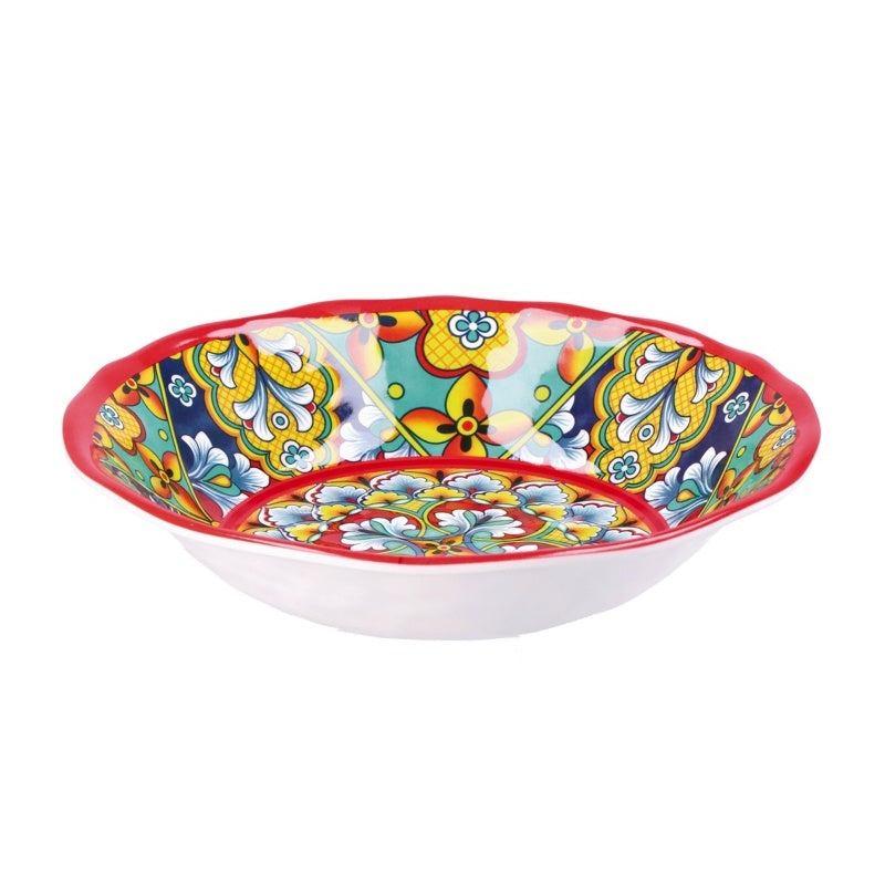 regalo italiano regalo italiano piatto frutta rian in melamina d 22 cm h 5 cm rosso blu ean 8057586160576