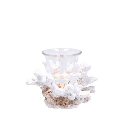 regalo italiano regalo italiano portacandela tealight corallo ass 14 x 12 x 10 cm resina e vetro 1 pz ean 8057586183971