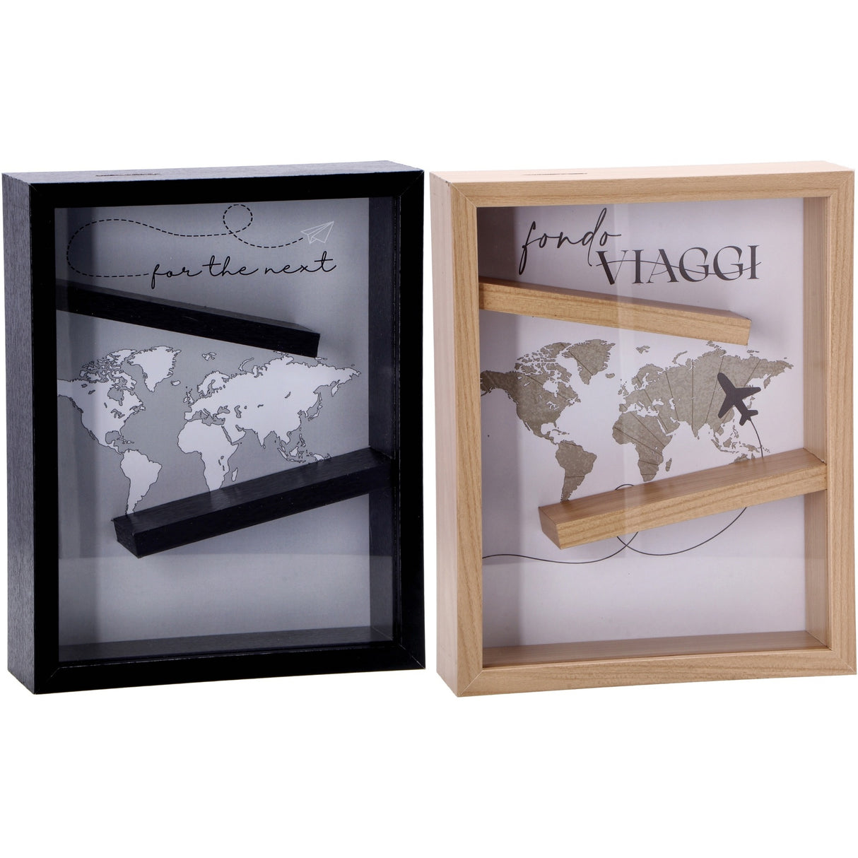 Italienisches Geschenk Italienisches Geschenk Sparbüchse aus MDF und Glas 20 x 6 cm, H 25 cm, dekorative, moderne Sparbüchse, 1 Stück, EAN 8057586123717