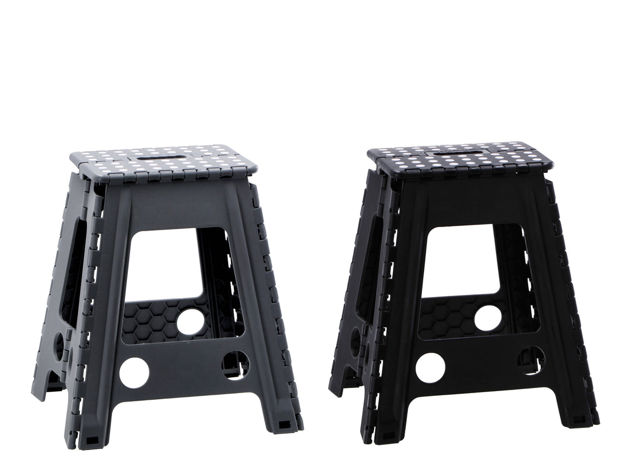 regalo italiano regalo italiano sgabello pieghevole ass h 45 cm 35 x 40 cm plastica nero grigio 1 pz ean 8057586203563