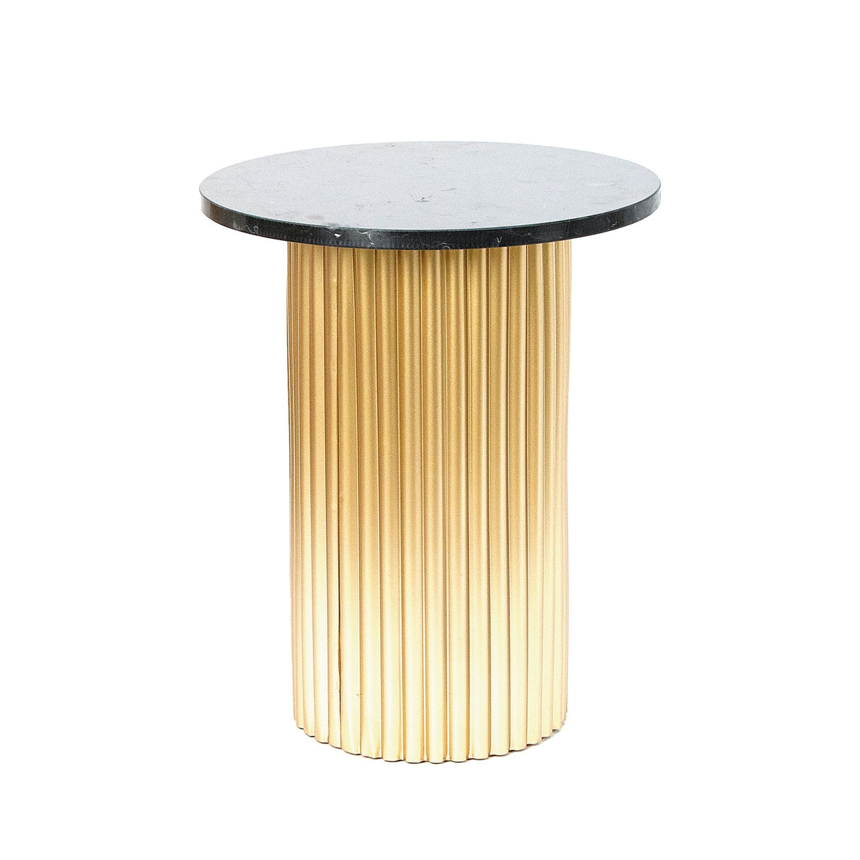 Italienisches Geschenk Italienisches Geschenk Beistelltisch aus Eisen und schwarzem Marmor, Durchmesser 41 cm, Höhe 48 cm, moderner, eleganter Design-Beistelltisch, Wohnaccessoire, EAN 8057586189584