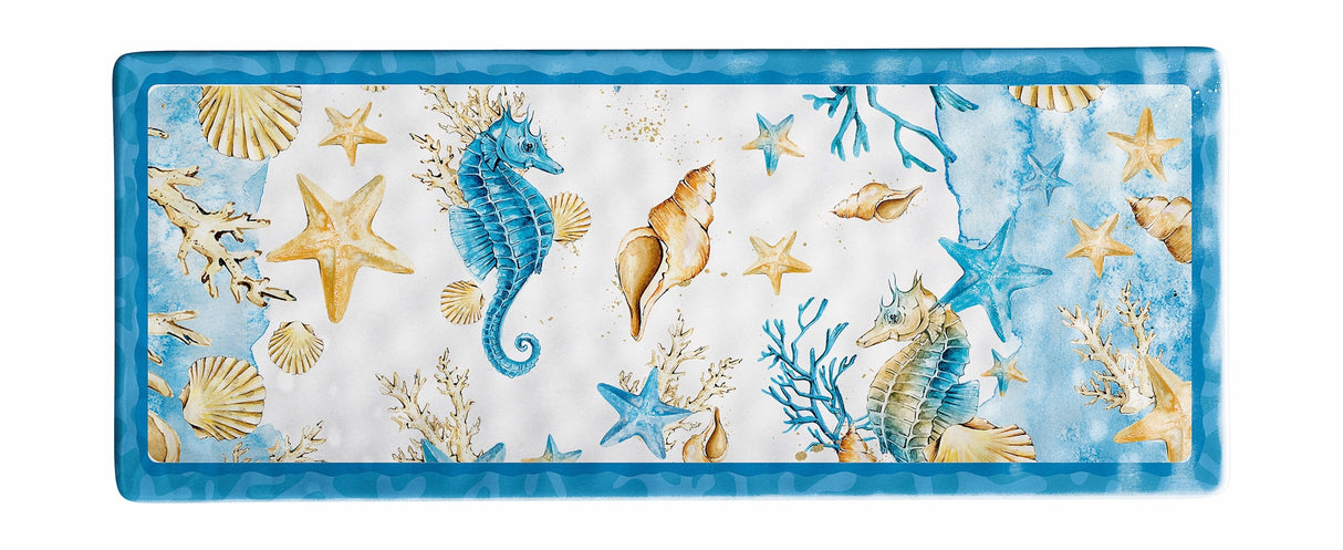 regalo italiano regalo italiano vassoio rettangolare melamina shell 27 x 11 x 2 cm blu 1 pz