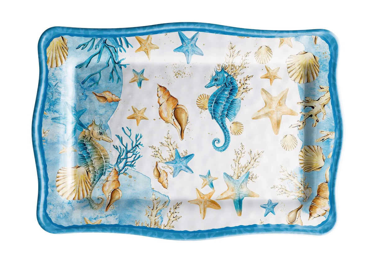 regalo italiano regalo italiano vassoio rettangolare melamina shell 30 x 21 cm h 2 cm blu 1 pz