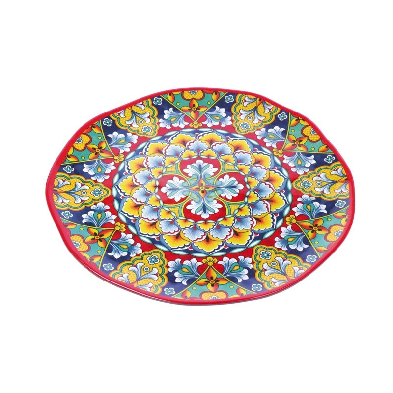 regalo italiano regalo italiano vassoio tondo rian in melamina d 40 cm h 2 cm rosso blu ean 8057586160620