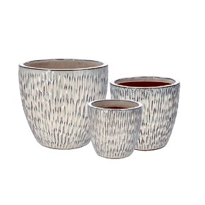 regalo italiano regalo italiano set 3 vasi cachepot in ceramica color crema h 23 30 35 cm vasi decorativi eleganti ean 8057586128880