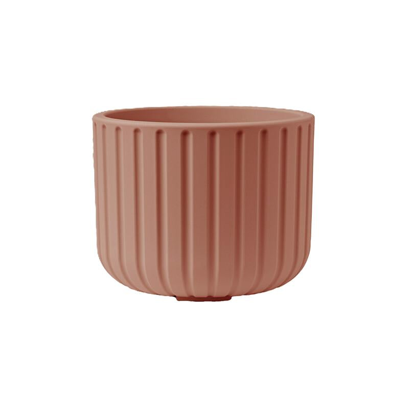 Vaso rigato TeraPlast Echo 50 Canyon, resina riciclabile Ø50 cm, 50 lt, sovrapponibile con Pulse e Moon, UV, indoor/outdoor. Design modulare.