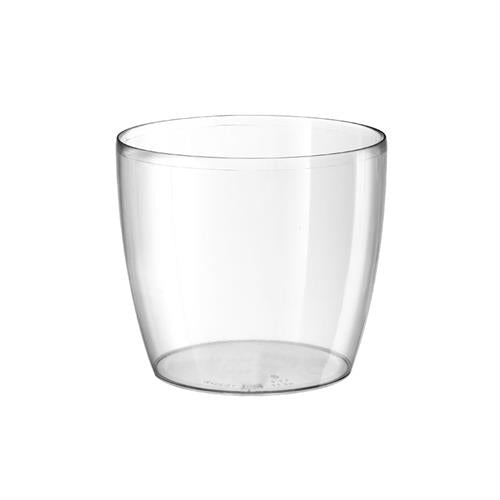 Vaso rotondo trasparente lucido in plastica riciclabile, Ø18×H16 cm, 3,3 L. TeraPlast Madeira Luxy, UV, antimuffa, −30°/+60°C ean-8051560030961