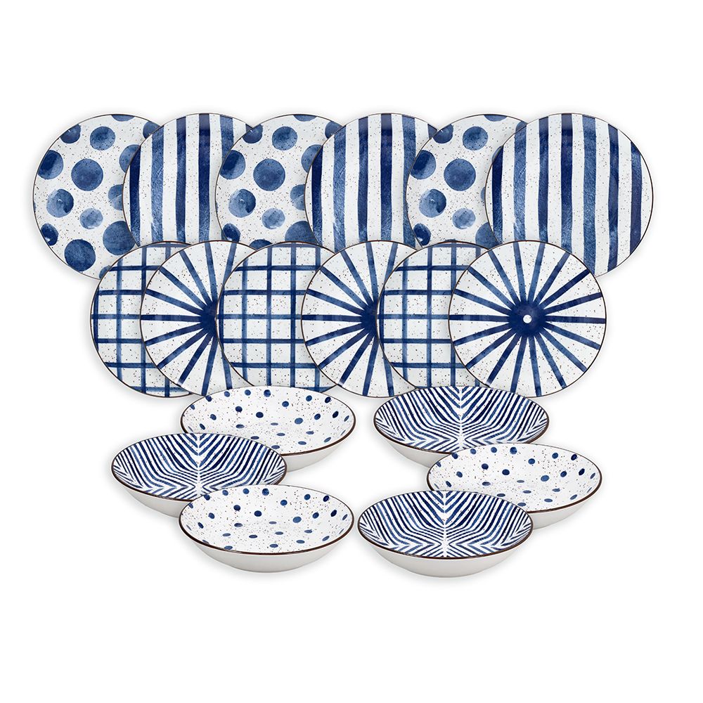 tognana tognana servizio tavola moon mirage 18 pz ceramica blu ean 8056444549300