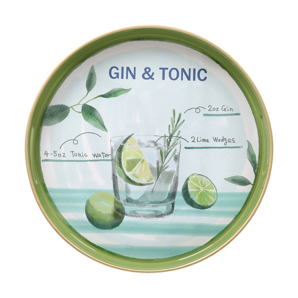 tognana tognana vassoio rotondo gin tonic serving summer time d 38 cm decorativo polipropilene multicolor ean 8056444550290