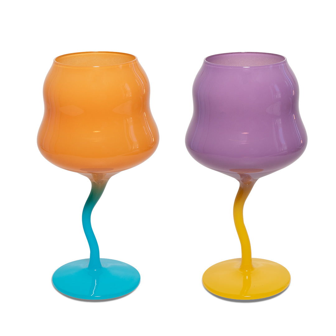 wd lifestyle wd lifestyle set 2 calici cocktail 450 ml giallo e petrolio rosa e azzurro ean 8055035683461