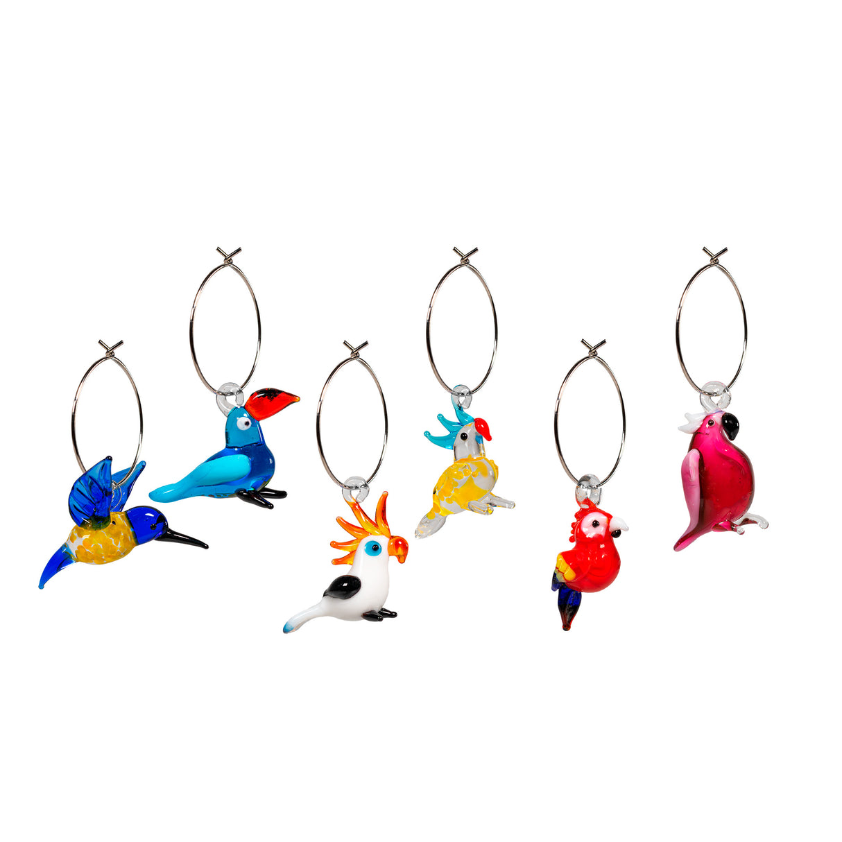 wd lifestyle wd lifestyle set 6 anellini segnaposto vetro colorato decoro animali ean 8055035685694