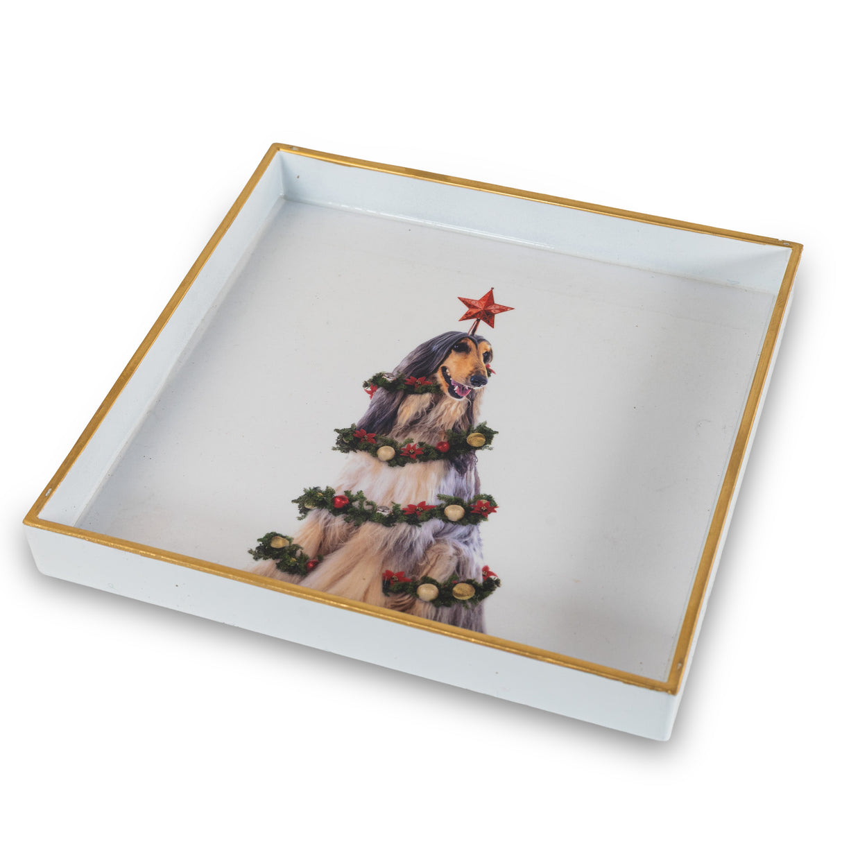 wd lifestyle wd lifestyle vassoio svuota tasche quadrato 20 x 20 cm decoro levriero natalizio ean 8055035682709