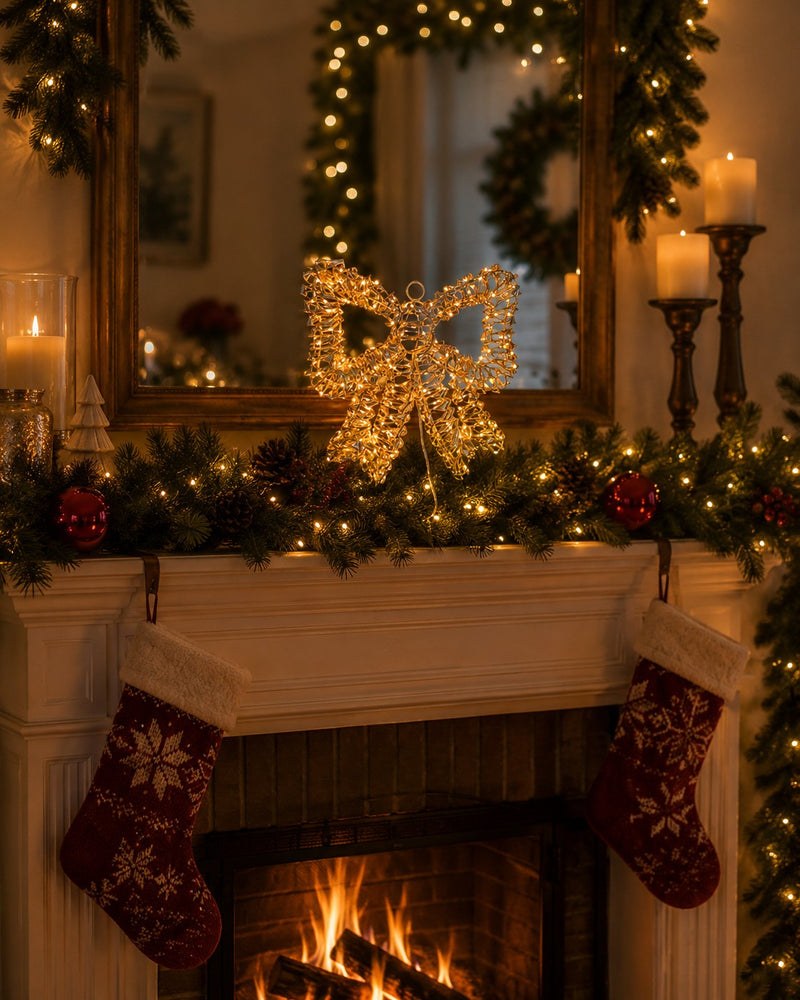 ad trend ad trend fiocco natalizio con 200 led internoesterno 30x30 oro cm luce calda ean 8057586271128