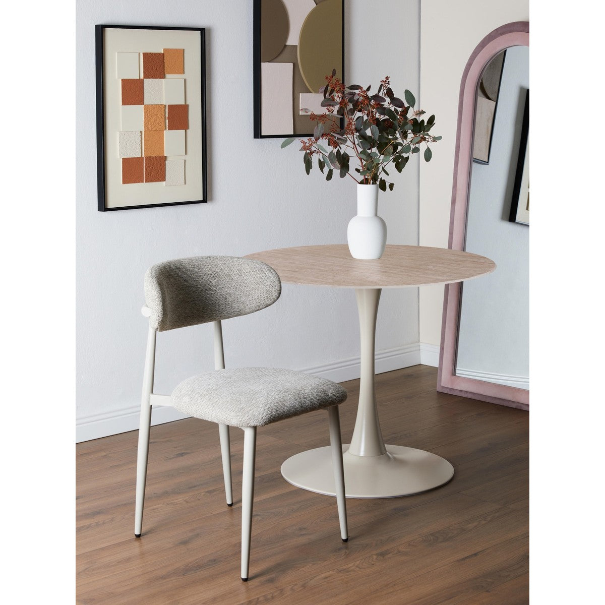 di mo commerciale di mo commerciale tavolo parker d 110 cm rotondo piano in ceramica travertino opaco 11 mm con gamba in metallo ean 8010402524280