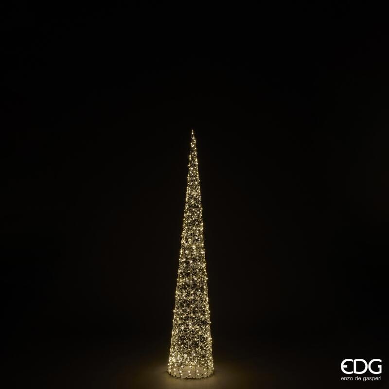 edg enzo de gasperi edg enzo de gasperi albero di natale led pearls cono 720 microled h 150 cm d 28 cm ip44 light gold ean 8059824546531