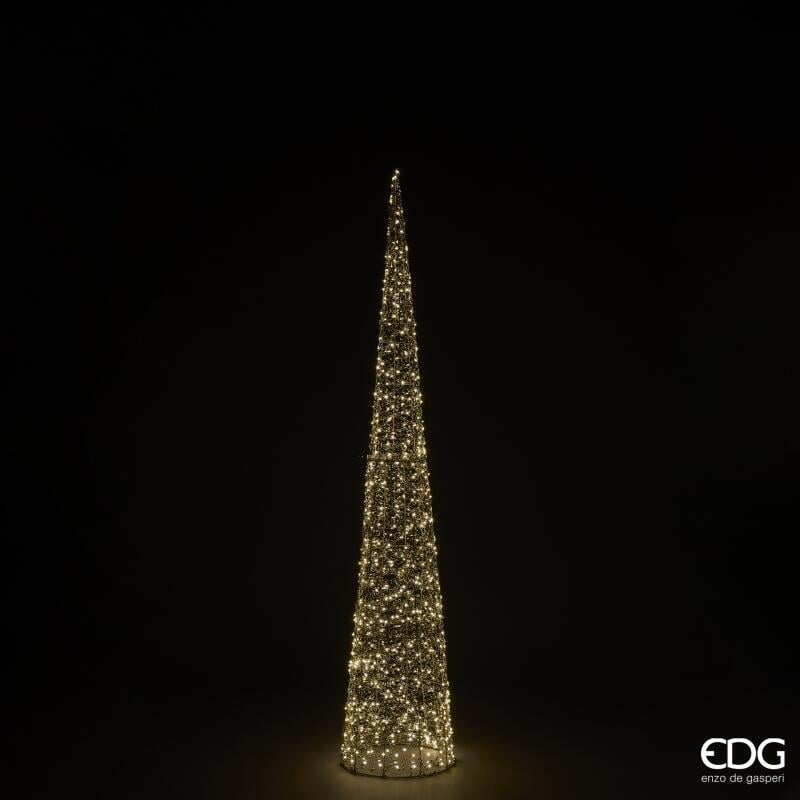 edg enzo de gasperi edg enzo de gasperi albero di natale led pearls cono 960 microled h 180 cm d 34 cm ip44 light gold ean 8059824546555