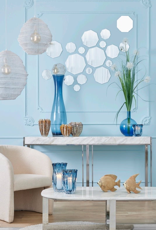 edg enzo de gasperi edg enzo de gasperi base specchio ottagonale d 30 cm vetro silver ean 8059824180926