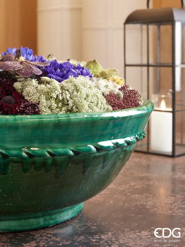 edg enzo de gasperi edg enzo de gasperi ciotola fenice deco h 23 cm d 60 cm ceramica waterproof verde ean 8056372828492