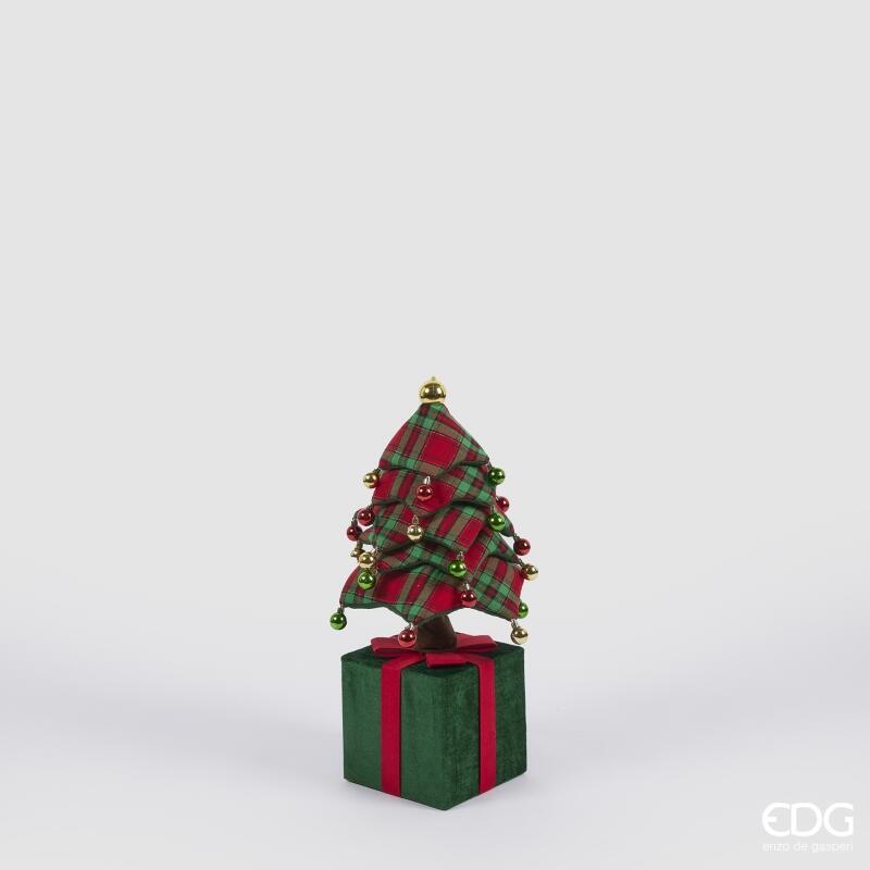 edg enzo de gasperi edg enzo de gasperi decoro pino di natale su pacco da appendere h 90 cm telescopico green red ean 8059824521071