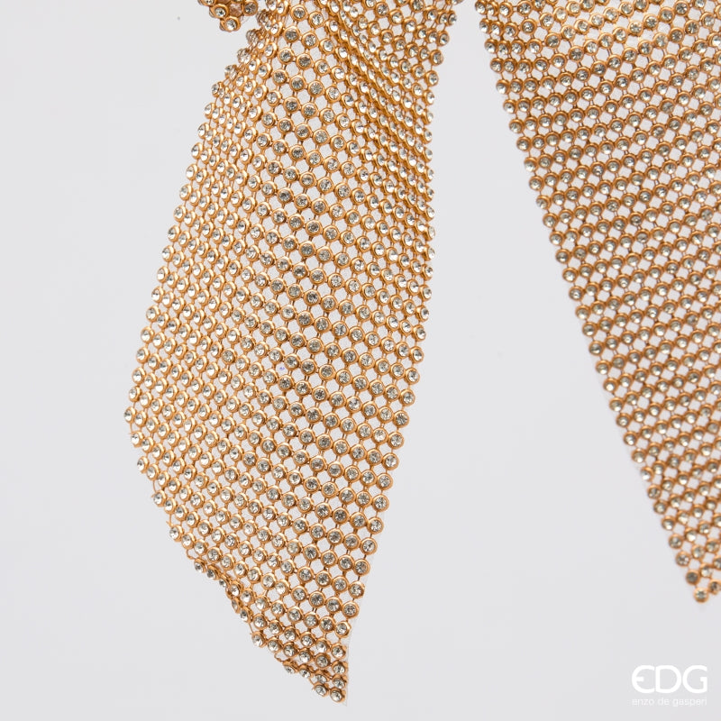 edg enzo de gasperi edg enzo de gasperi fiocco natalizio con diamanti da appendere h20 cm oro decorazione di natale ean 8059824714503